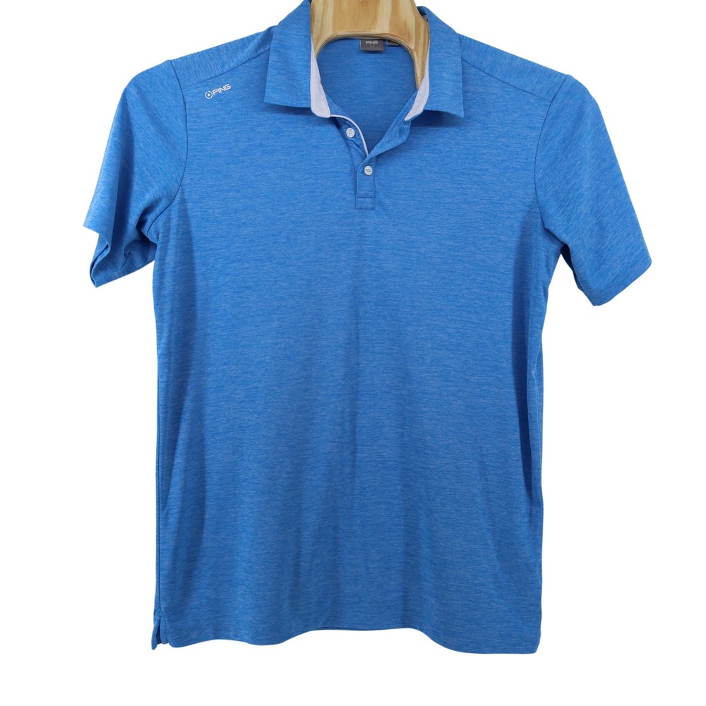 Ping‎ Sensorcool Mens XL Blue Heathered Short Sleeve Golf Polo Shirt - Picture 2 of 7